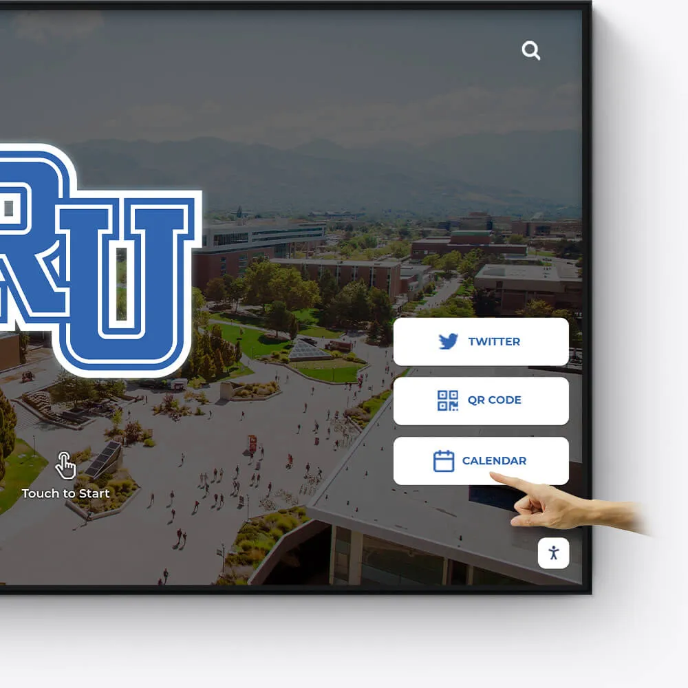 Custom home page graphics and layouts for your interactive touchscreen hall of fame