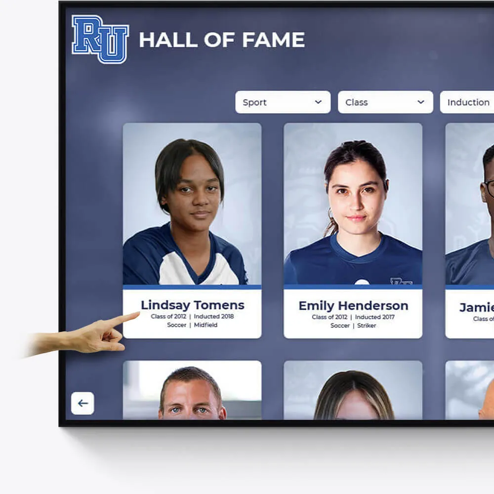 Touchscreen digital wall of fame