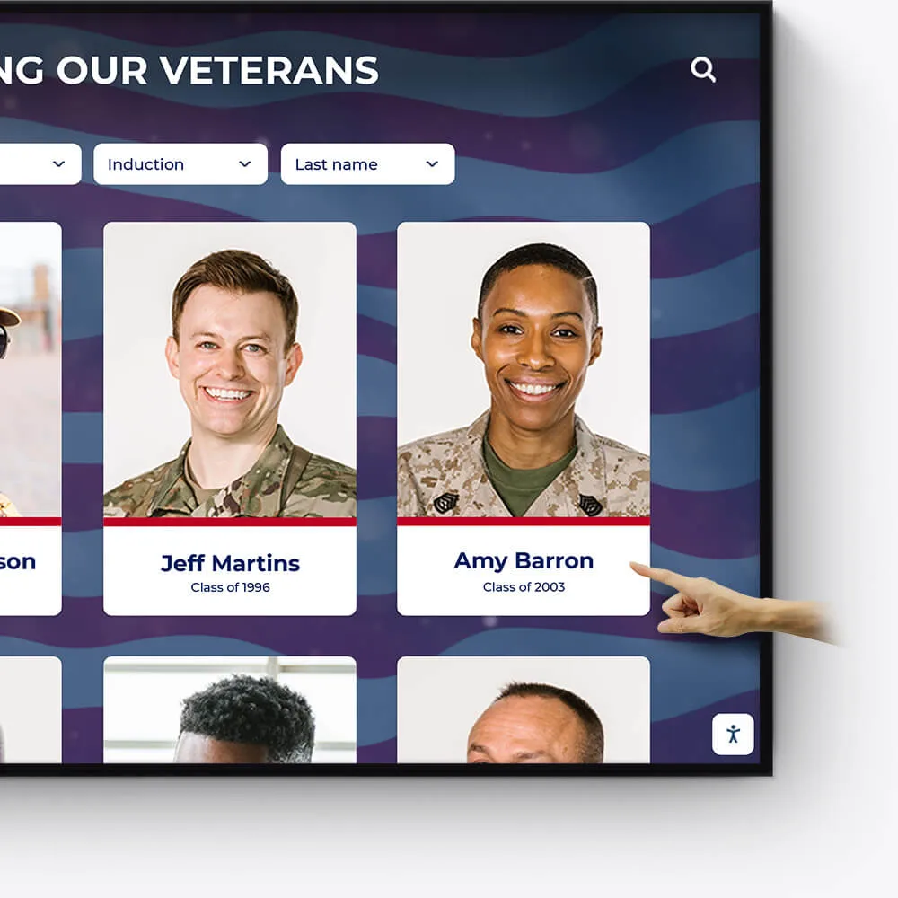 Digital wall of honor for military service members and veterans