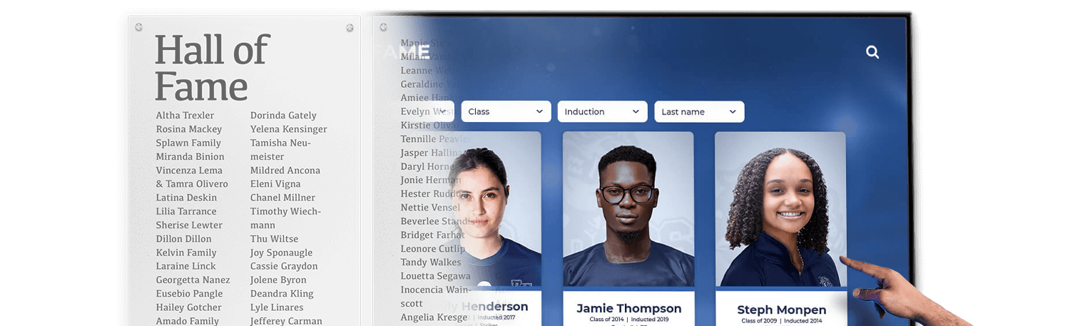 Turn old plaques into a modern digital touchscreen wall of honor