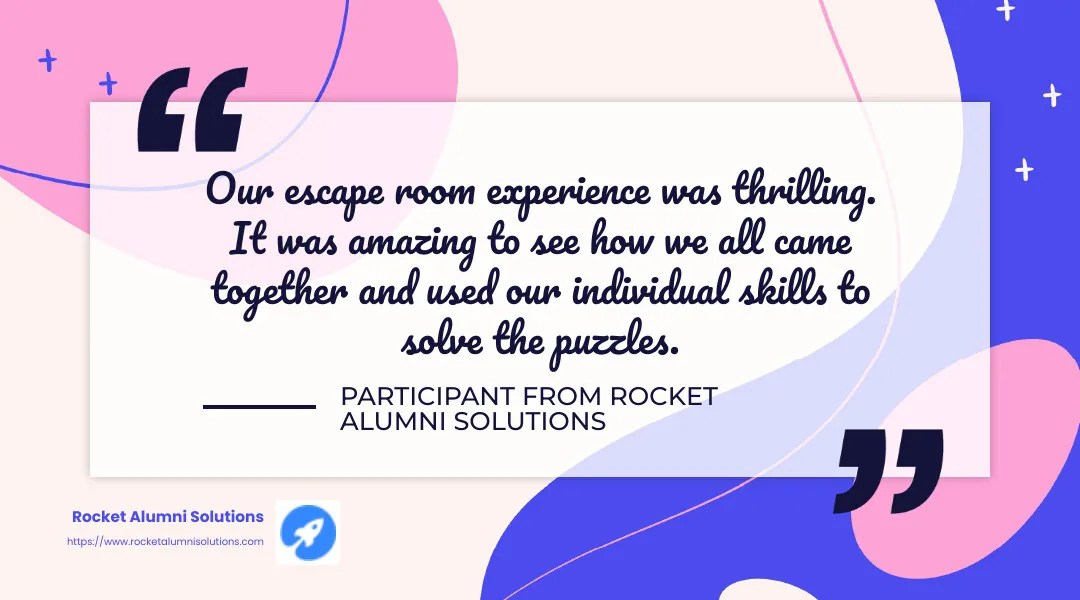 Teamwork and communication are key in virtual escape rooms - boosting employee morale while working from home infographic simple-quote-landscape-colorful