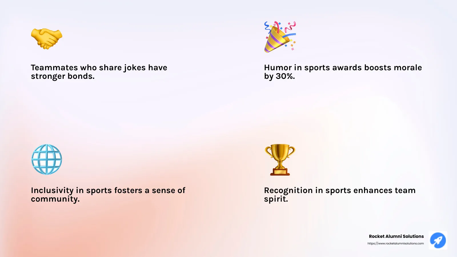 Laughter boosts morale and strengthens team bonds. - Funny Sport Awards infographic 4_facts_emoji_light-gradient Laughter boosts morale and strengthens team bonds. - Funny Sport Awards infographic 4_facts_emoji_light-gradient