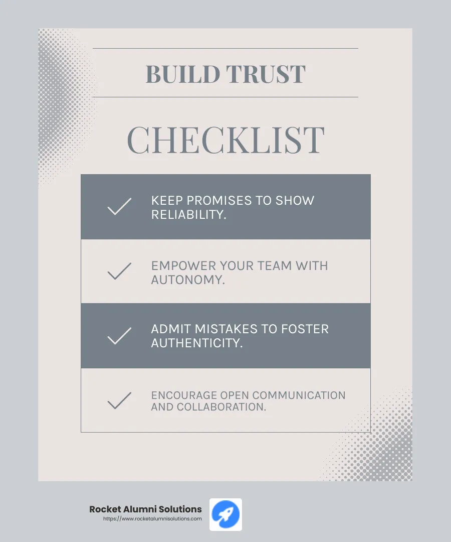Trust and transparency are essential for a healthy workplace - ways to build morale infographic checklist-light-blue-grey