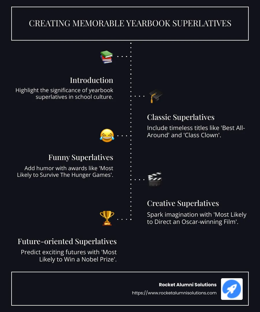 Yearbook Superlatives Infographic - most likely to awards infographic infographic-line-5-steps-dark