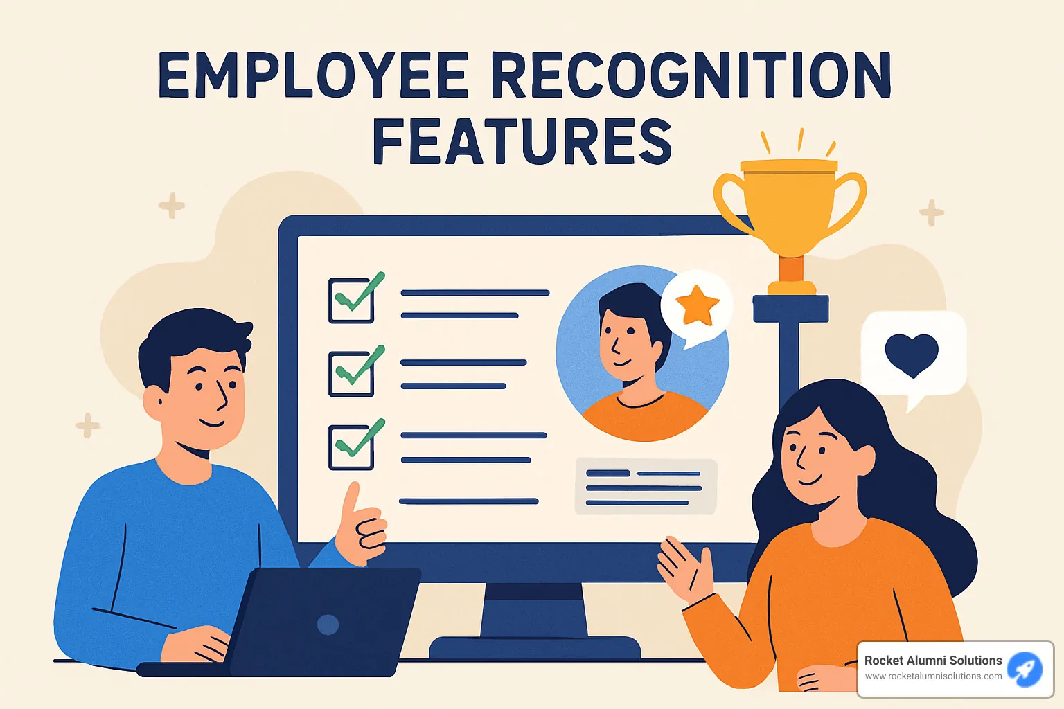 digital recognition wall display - employee recognition features