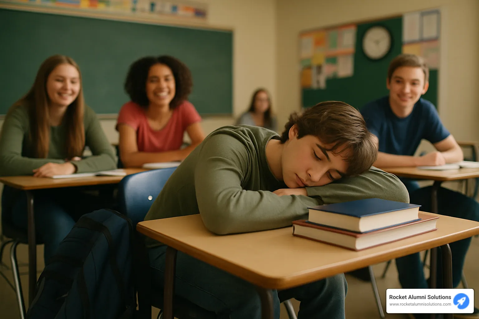 student sleeping at desk - funniest senior superlatives