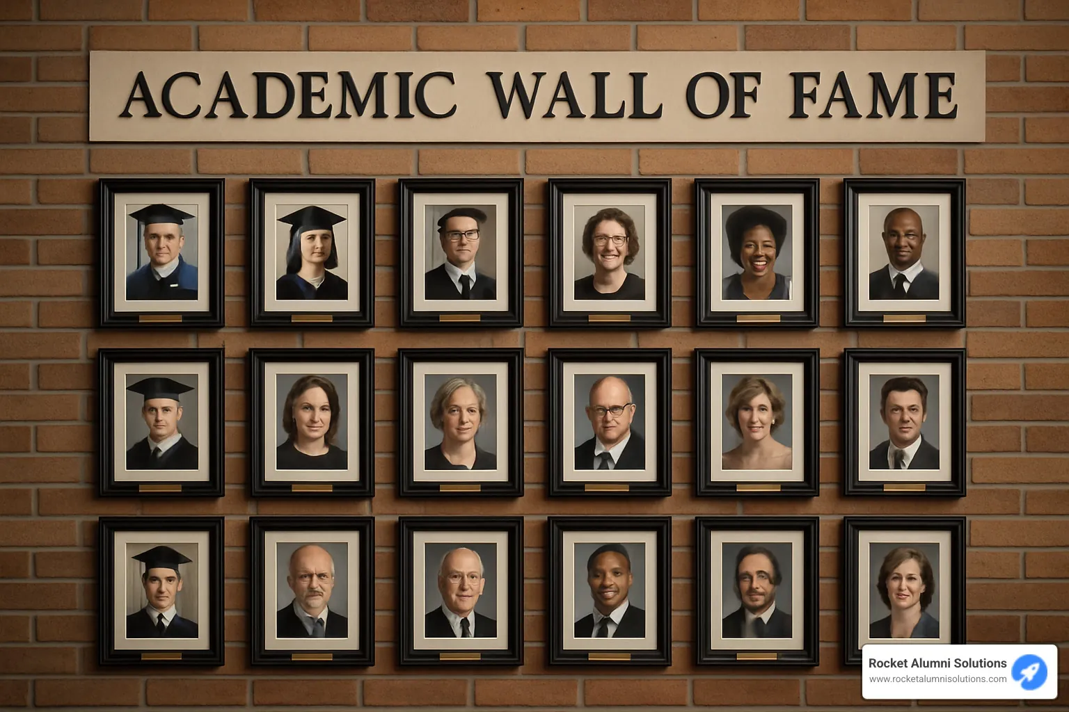 Interactive digital wall of fame with students using touchscreen features - academic wall of fame