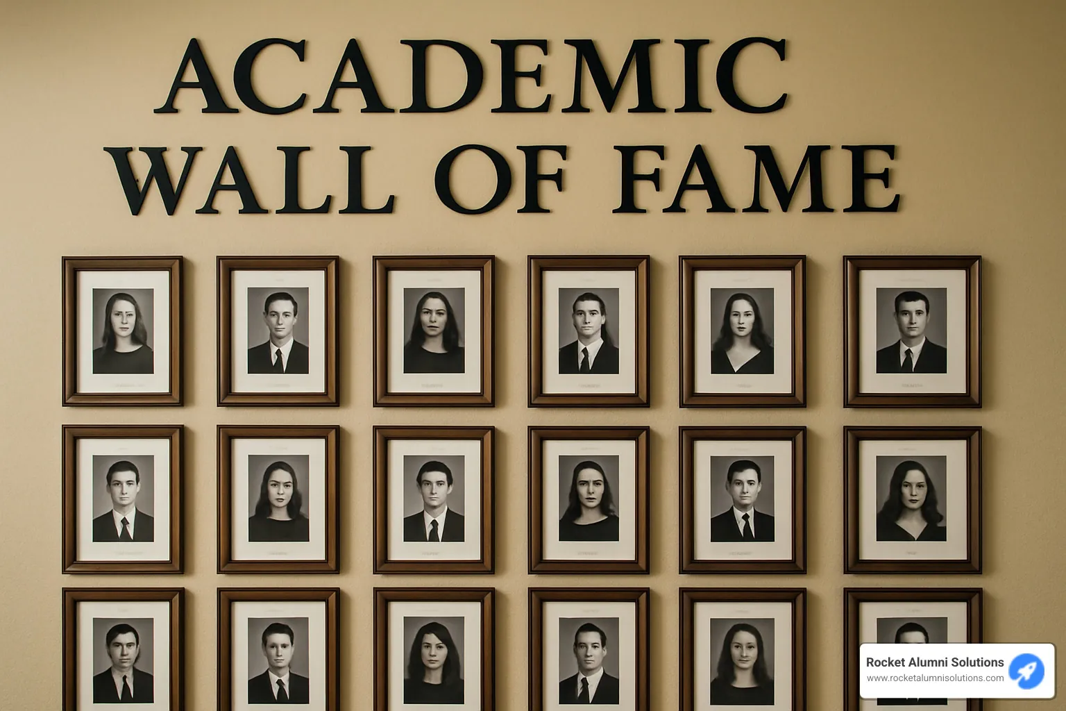 Outdoor scholars walk with recognition plaques - academic wall of fame