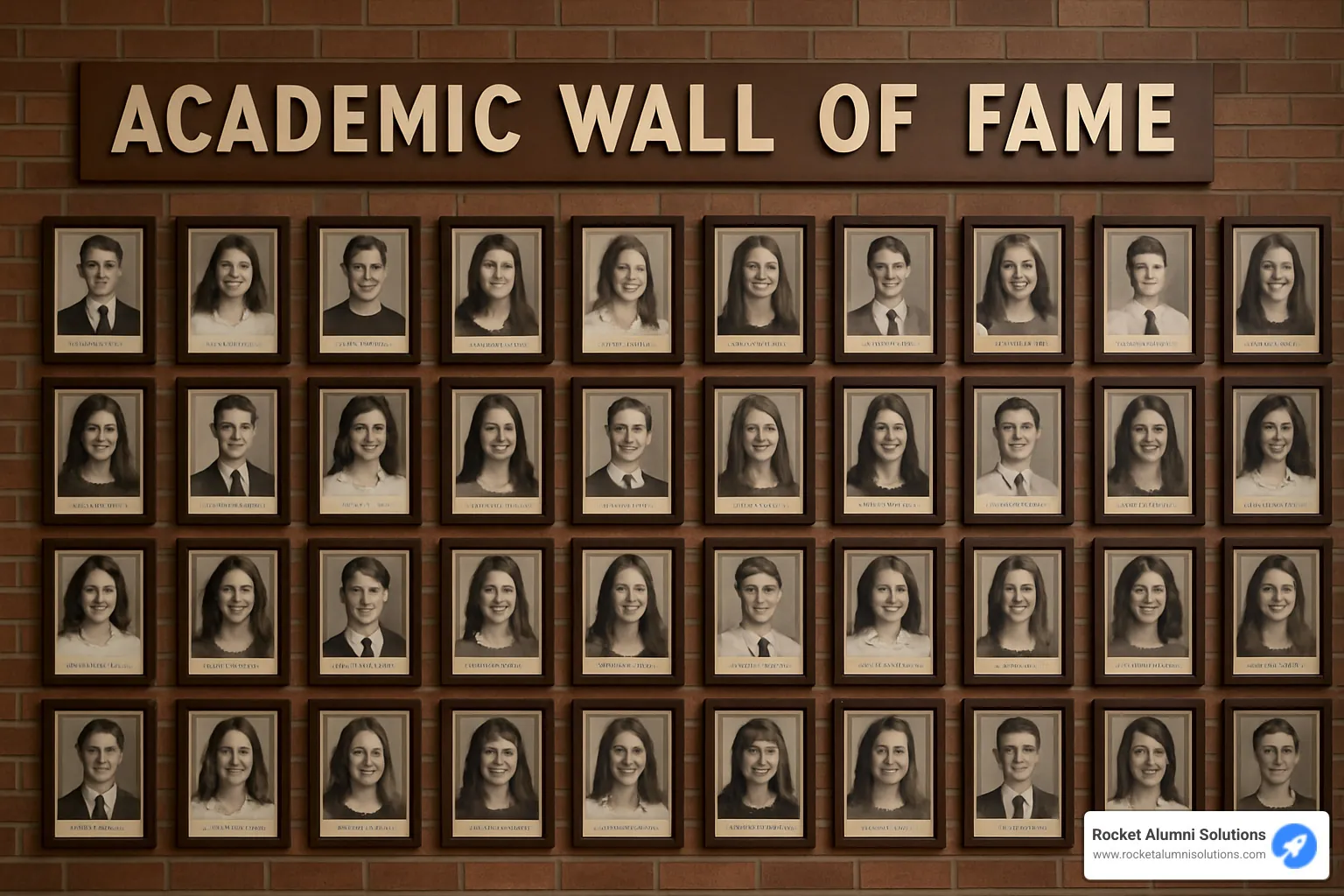 Students engaging with an interactive academic wall of fame display - academic wall of fame