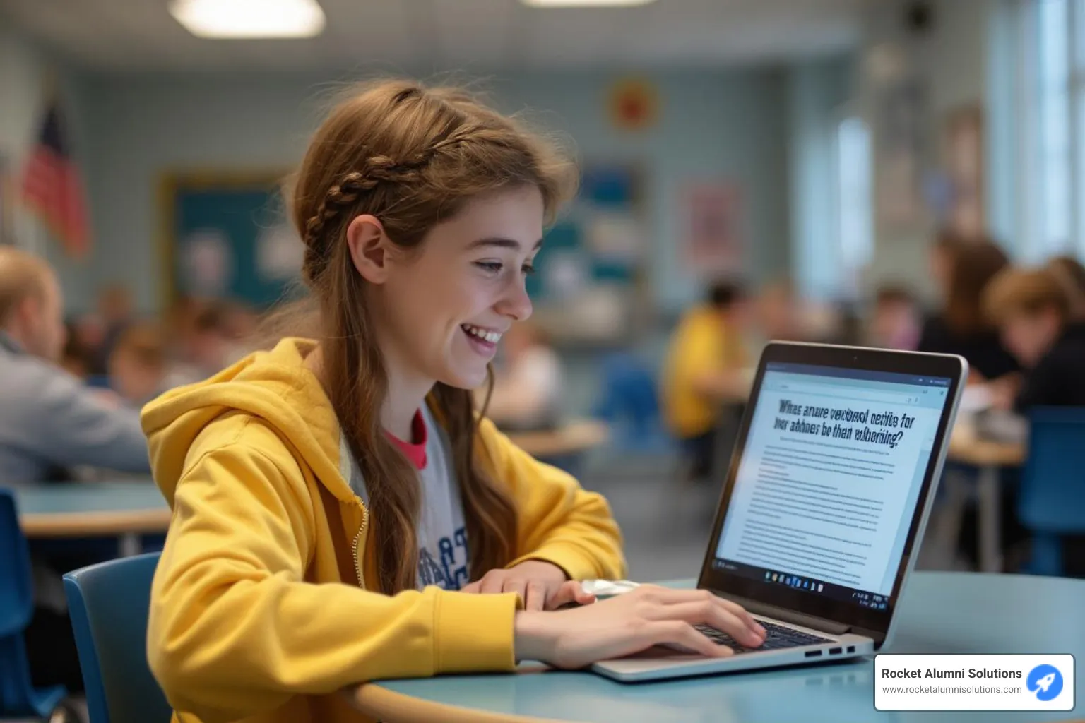A student submitting their yearbook quote through an online portal, showing the modern digital submission process - funny original yearbook quotes