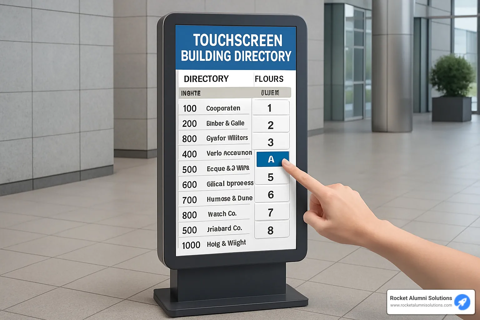 building manager easily updating a directory on a tablet - Touchscreen Building DirectoryKiosk building manager easily updating a directory on a tablet - Touchscreen Building DirectoryKiosk