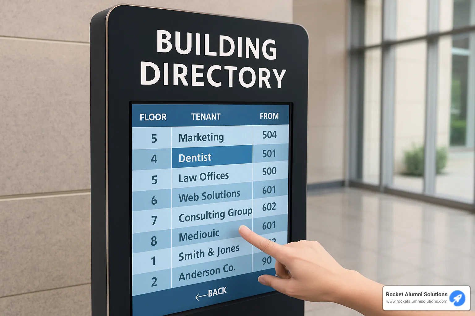 user-friendly Content Management System (CMS) dashboard - Touchscreen Building DirectoryKiosk user-friendly Content Management System (CMS) dashboard - Touchscreen Building DirectoryKiosk