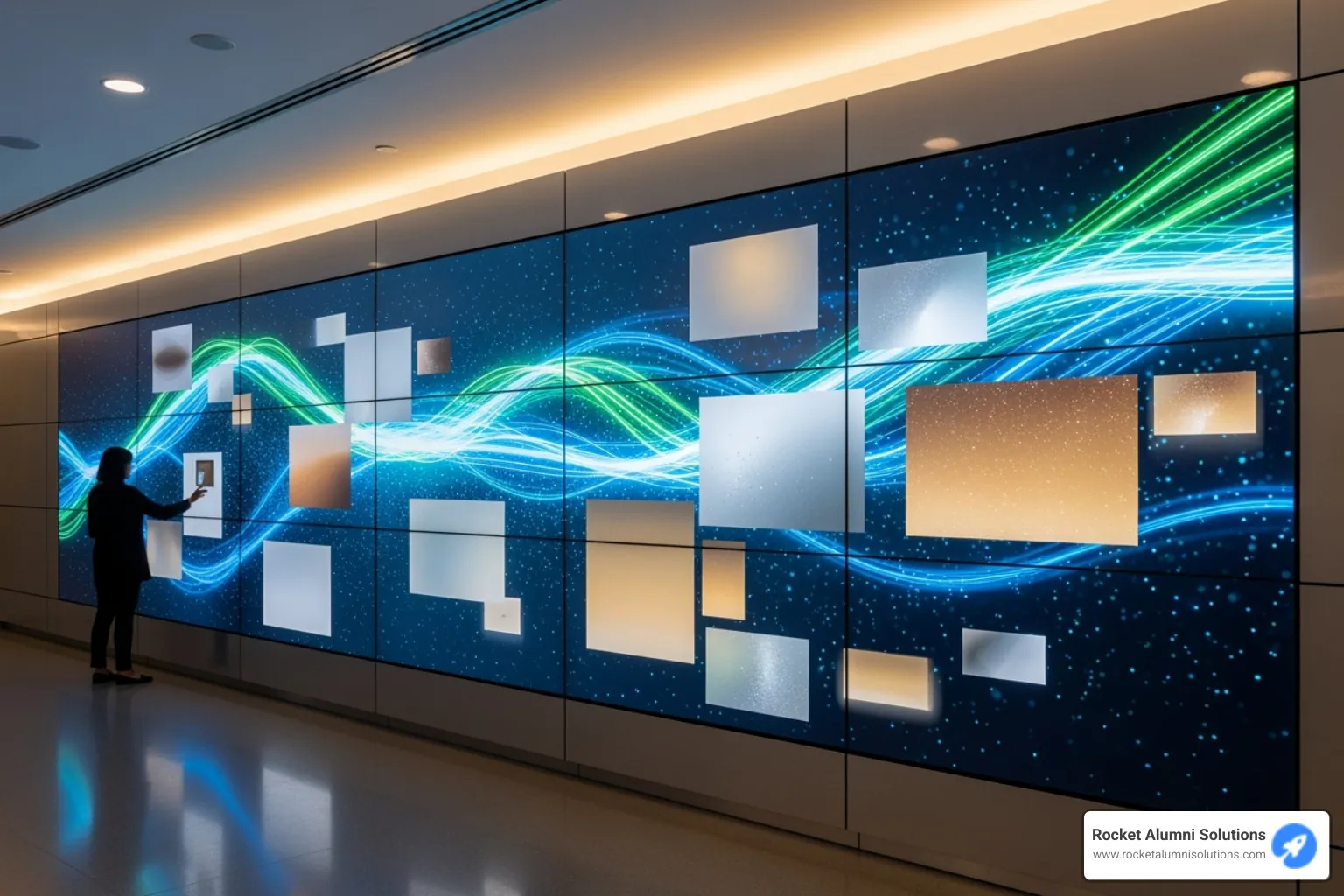 Image of a creative digital donor wall integrated into the architecture of a hospital - Digital Donor Walls Image of a creative digital donor wall integrated into the architecture of a hospital - Digital Donor Walls