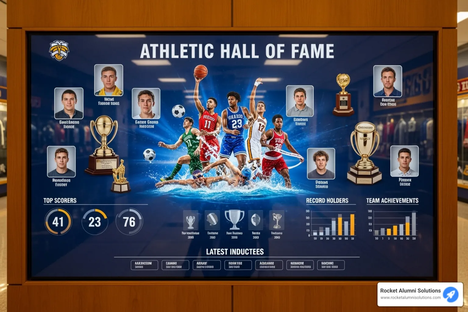 Digital athletic Hall of Fame display - Touchscreen Yearbook Solution Digital athletic Hall of Fame display - Touchscreen Yearbook Solution