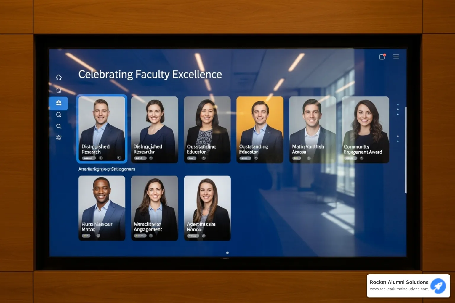 image of a well-designed user interface on a recognition touchscreen - Faculty Recognition Touchscreen image of a well-designed user interface on a recognition touchscreen - Faculty Recognition Touchscreen