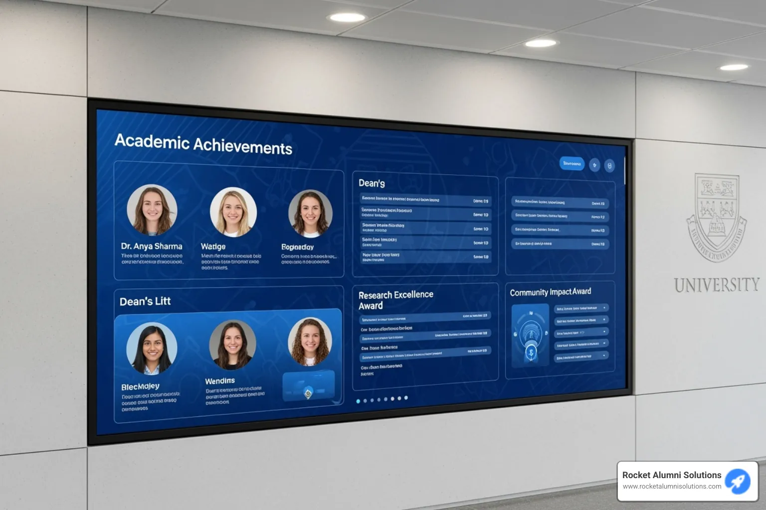 a university's branded digital hall of fame - Academic Honors Touchscreen a university's branded digital hall of fame - Academic Honors Touchscreen