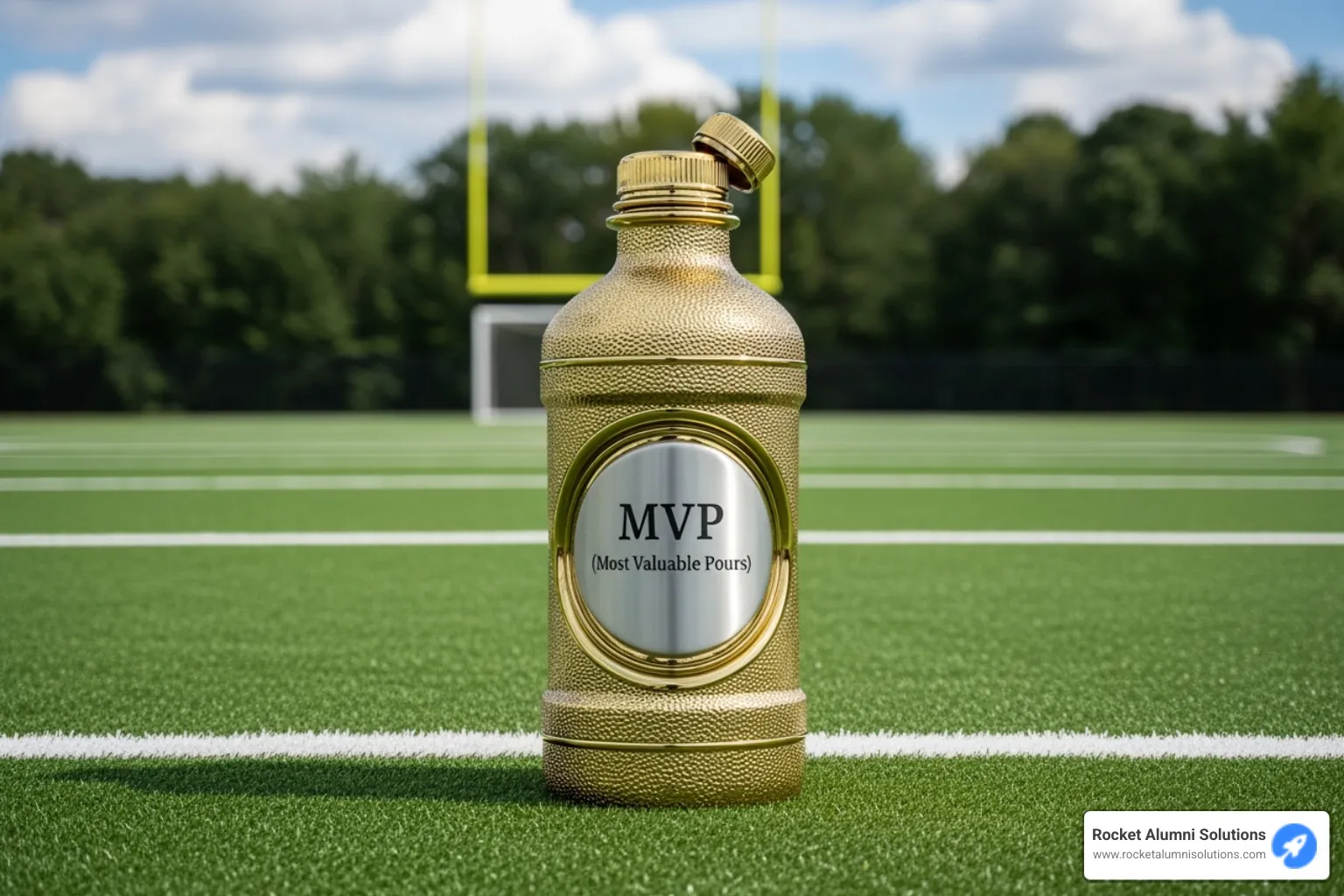 of a custom, funny trophy like a golden water bottle or a broken bat - sports superlatives ideas of a custom, funny trophy like a golden water bottle or a broken bat - sports superlatives ideas