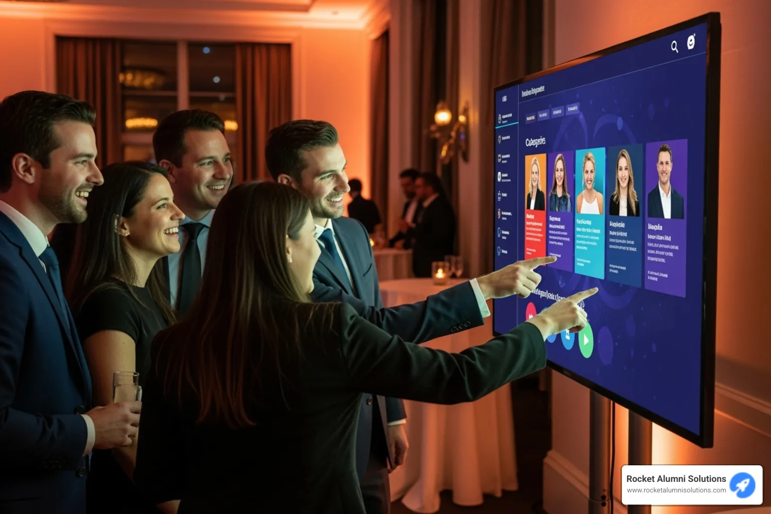 interactive digital awards display at an event - recognition event planning