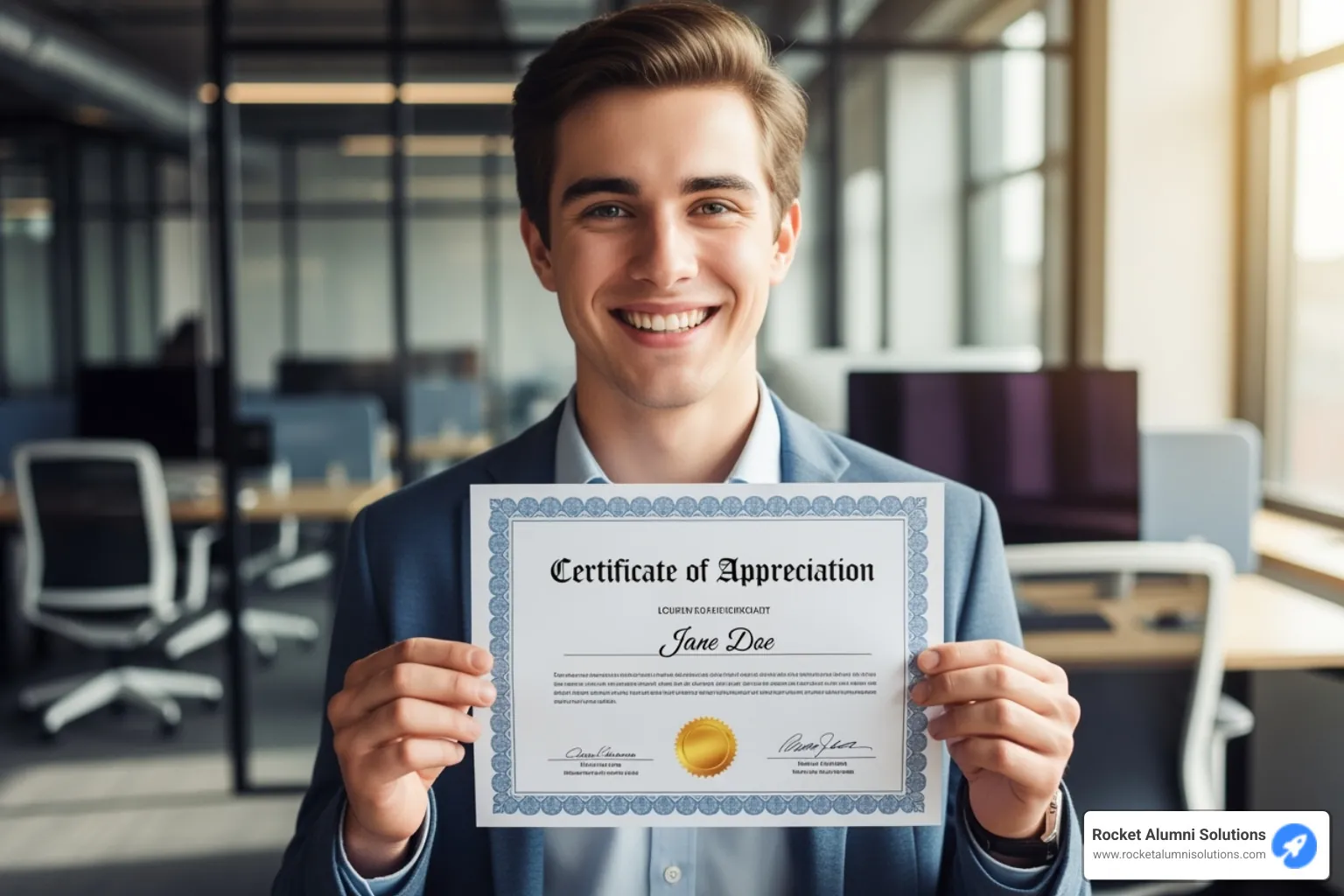 An intern proudly holding their certificate of appreciation - certificate of appreciation for internship