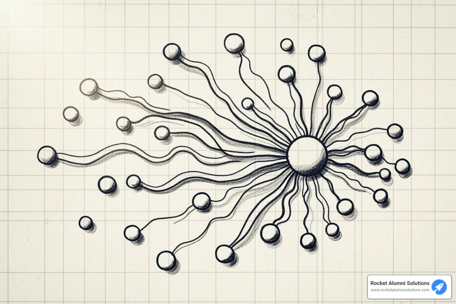 network diagram showing how content spreads from one person to many - digital content sharing network diagram showing how content spreads from one person to many - digital content sharing