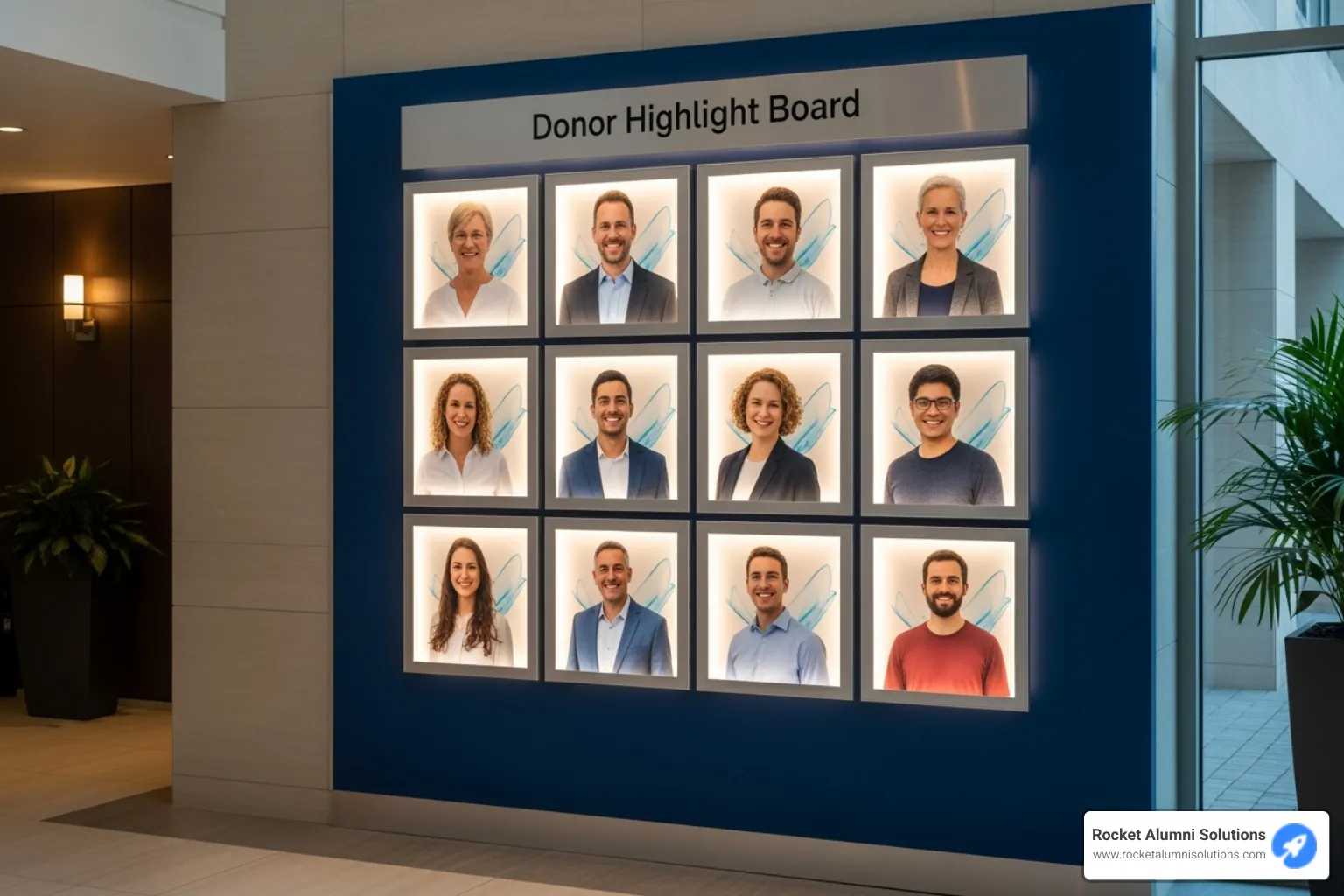 screenshot of a clean, well-designed virtual donor wall on a nonprofit's website - Donor Highlight Board screenshot of a clean, well-designed virtual donor wall on a nonprofit's website - Donor Highlight Board