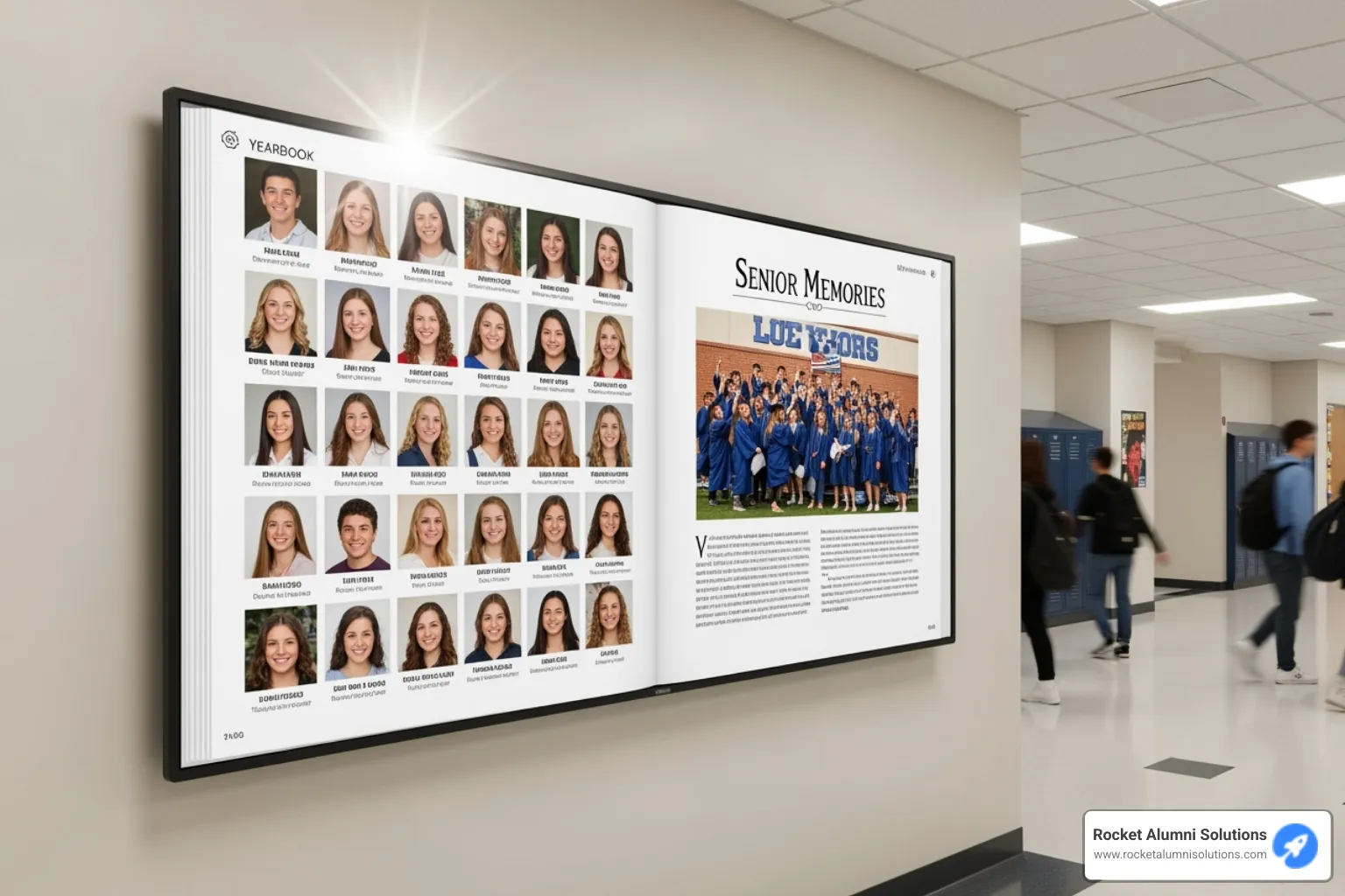 digital yearbook on a school display screen - animated flip book digital yearbook on a school display screen - animated flip book