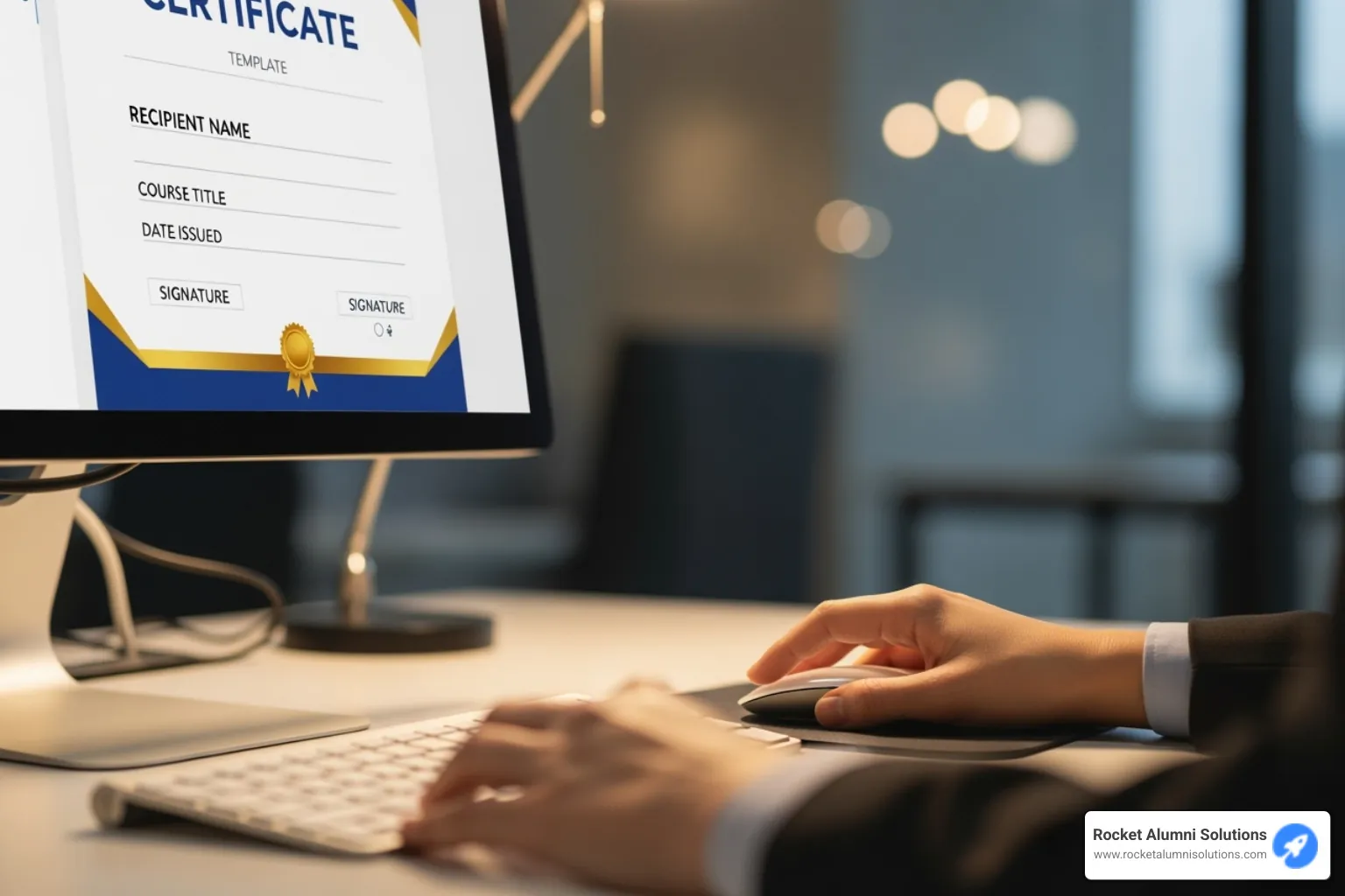 Certificate template being customized on a screen - appreciation certificate model Certificate template being customized on a screen - appreciation certificate model