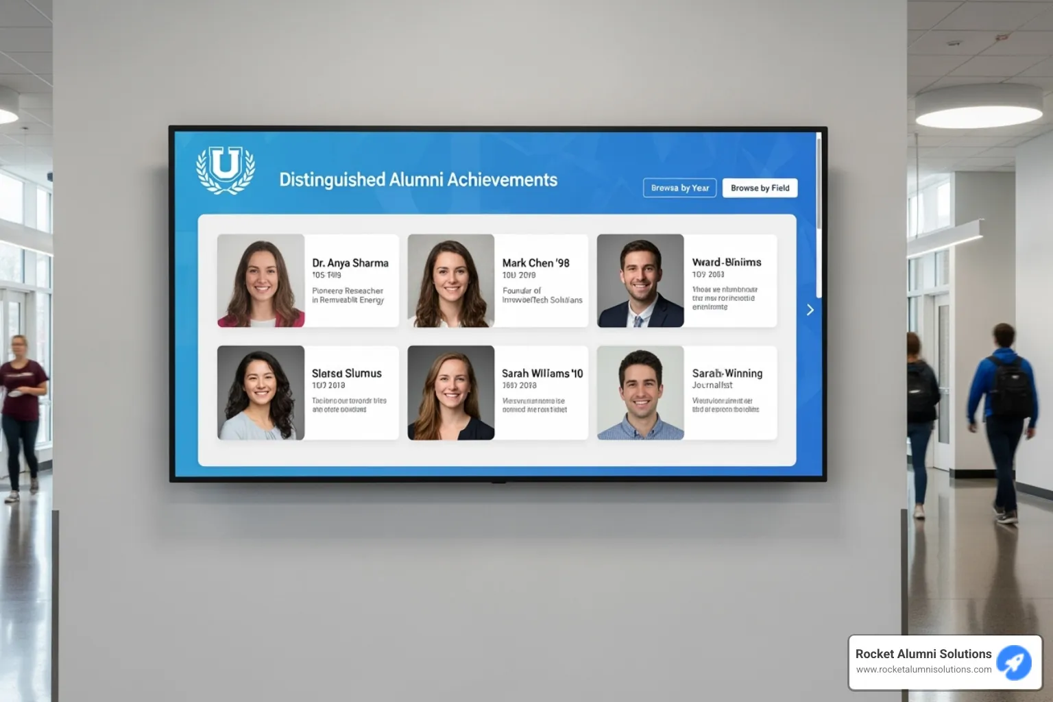 sleek digital touchscreen hall of fame display - Alumni Recognition sleek digital touchscreen hall of fame display - Alumni Recognition
