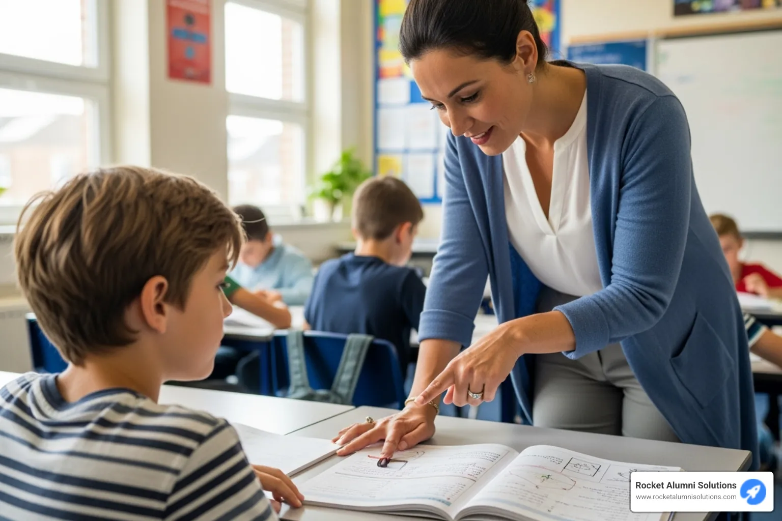 teacher giving personalized feedback - digital school platform teacher giving personalized feedback - digital school platform
