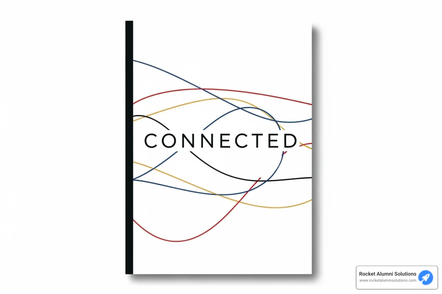 A yearbook cover with a minimalist design, featuring the word "Connected" in a modern font, with subtle interwoven lines in school colors, conveying a strong conceptual theme. - Yearbook theme ideas A yearbook cover with a minimalist design, featuring the word "Connected" in a modern font, with subtle interwoven lines in school colors, conveying a strong conceptual theme. - Yearbook theme ideas
