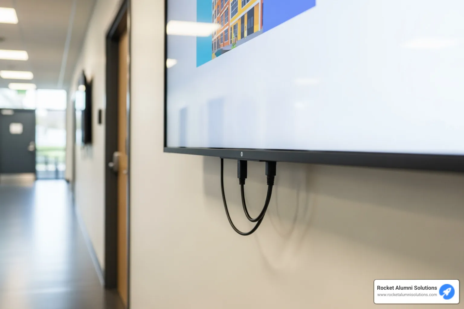 Wall-mounted digital display with simple power and network connections - Class Officers Digital Display Wall-mounted digital display with simple power and network connections - Class Officers Digital Display