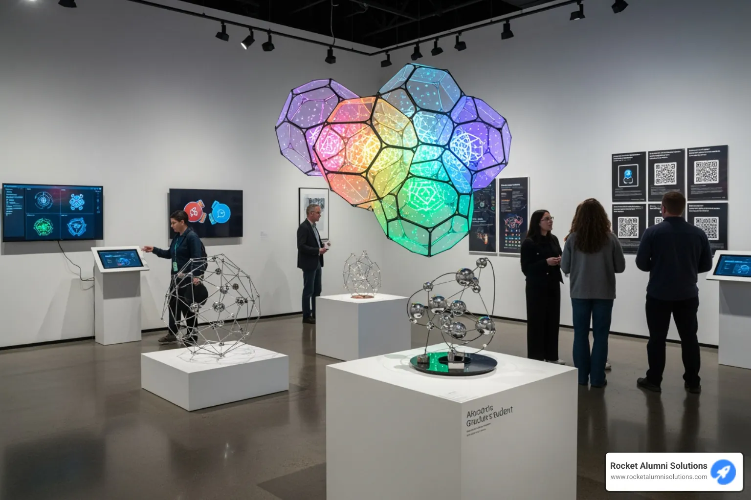 A creative exhibition designed by a graduate, showcasing their final project - Master Degree Graduate Display